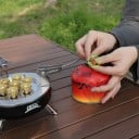 Réchaud à gaz de camping avec 7 brûleurs Puissance 22000 W Consommation 1493 g/h Acier inoxydable cuivre et acier Pour 1 à 15 personnes 3