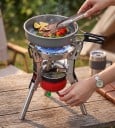 Réchaud de camping à gaz pliable avec allumage électronique Puissance 8400 W Acier inoxydable et alliage d'aluminium Pour cuisiner en plein air et en camping 4