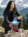 Réchaud de camping à gaz pliable avec allumage électronique Puissance 8400 W Acier inoxydable et alliage d'aluminium Pour cuisiner en plein air et en camping 7