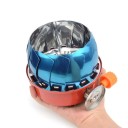 Réchaud portable extérieur résistant au vent 2800W 20,5x9 cm Brûleur à gaz pliable Diamètre 10 cm Taille 12x11 cm Sac de rangement Camping Randonnée 2
