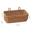 Rechteckiger geflochtener Korb 9 × 27,5 × 13 × 12,5 cm Imitation PP Rattan Kunststoff braun hängender Aufbewahrungskorb für Küche Badezimmer 6