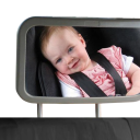 Rechthoekige babyautospiegel 8,5 x 24,5 cm, brede hoek, verstelbare banden, hoofdsteun, veiligheidsachteruitkijkspiegel voor baby&#39;s 10