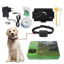 Recinto elettrico per cani con filo interrato 300 m, trasmettitore, collare a impulsi 53 cm e bandierine, set di addestramento nero per giardino 4