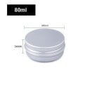 Recipient cosmetică reutilizabilă 80 ml Recipient din aluminiu cu capac filetat argintiu 68 × 34 mm Ambalaj de călătorie pentru cremă balsam unguent cosmetic 2