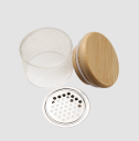Récipient de nettoyage pour pinceaux 4,2 x 5,2 cm Récipient en verre cristal avec tamis en inox et couvercle hermétique pour la modélisation 6