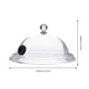 Recipient din plastic cu capac și deschidere pentru fum 16 cm recipient transparent pentru servirea preparatelor și efecte de fum 2