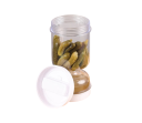 Récipient hermétique avec passoire basculante pour olives et concombres Design sablier Stockage des aliments Manipulation pratique 17,5 x 8,5 cm 1
