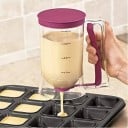 Recipient violet pentru aluat de clătite 900 ml Pahar din plastic pentru turnarea ușoară a aluatului în forme 18 x 11 cm 2