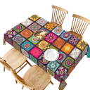 Rectangular Colourful Polyester Tablecloth 90 x 140 cm Decorative Table Cover Durable Washable Tablecloth for Indoor and Outdoor Use 2