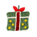Ręcznik w kształcie świątecznego prezentu 20 × 24 cm polar zielony czerwony zawieszany ręcznik do kuchni łazienki dekoracja 2