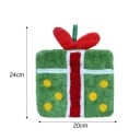 Ręcznik w kształcie świątecznego prezentu 20 × 24 cm polar zielony czerwony zawieszany ręcznik do kuchni łazienki dekoracja 3