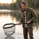 Red de pesca plegable Longitud 80 cm Vara de una pieza con mango de espuma y mosquetón Red de pesca con bolsa profunda Para pesca 4