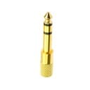 Reducție jack 6,35 mm masculin la 3,5 mm jack feminin pentru conectarea căștilor și cablurilor Adaptor stereo de culoare aurie cu capăt striat 1