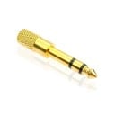 Redukce jack 6,35 mm samec na 3,5 mm jack samice pro připojení sluchátek a kabelů Stereo adaptér ve zlaté barvě s vroubkovaným koncem 5