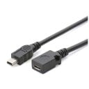 Redukce mezi Mini USB a Micro USB s kabelem 14 cm Černý adaptér s konektory samec a samice Pro připojení kabelu k zařízení s jiným portem 4