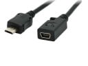 Redukcia medzi Mini USB a Micro USB s káblom 14 cm Čierny adaptér s konektormi samec a samica Pre pripojenie kábla k zariadeniu s iným portom 2