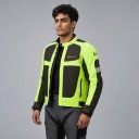 Refleksjakke til motorcykel Unisex Ståkrave og lynlåslommer Justerbare ærmer og talje Polyester og nylon Neon gul og sort Til scooter 3