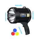 Refletor LED recarregável 900000 lm 10000 Ah P90 USB solar 15 x 8,3 x 12 cm preto lanterna manual para campismo e uso exterior 2
