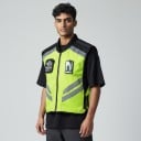 Reflexväst för motorcykel utan ärmar Reflexband och dragkedja i hela längden Polyester Neon-gul med svarta delar Motorcykelkläder 3