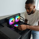 Refrigeração a água para CPU Teucer AIO dissipador líquido RGB iluminação Radiador 240 mm 2 ventoinhas Base de cobre Para Intel LGA1700 5