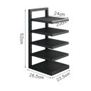 Regal na garnki piętrowy z regulowaną wysokością półek 26,5 × 22,5 × 52 cm ze stali węglowej czarny do kuchni i szafki 3