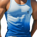 Regenbogen Herren Tanktop Polyester Material Rundhalsausschnitt Druck Palme auf der Brust Sommerdesign Leichter Schnitt Für die Freizeit 3