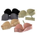 Reggiseno autoadesivo senza spalline design liscio poliestere elastan nylon senza cuciture per abiti e top 7