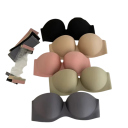 Reggiseno autoadesivo senza spalline design liscio poliestere elastan nylon senza cuciture per abiti e top 9