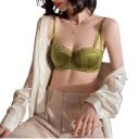 Reggiseno balconette da donna con coppe sagomate bordate in pizzo floreale con superficie liscia e lucida e spalline regolabili 2