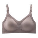 Reggiseno da allattamento con superficie liscia e scollatura a V con ganci sulle spalline per un facile allattamento e ampia fascia 10