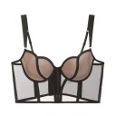 Reggiseno da donna con design in rete trasparente e taglio allungato in poliestere nylon leggero intimo per uso quotidiano 1
