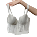 Reggiseno da donna con design in rete trasparente e taglio allungato in poliestere nylon leggero intimo per uso quotidiano 7