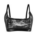 Reggiseno da donna in pizzo con design trasparente senza imbottitura in elastan e polyamide leggero per uso quotidiano 2