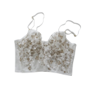 Reggiseno da donna in pizzo con motivo ricamato e taglio allungato in poliestere elastan nylon lycra acrilico biancheria intima da indossare 2