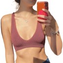 Reggiseno da donna senza chiusura con motivo a coste in materiale elastan nylon elastico per un comfort ottimale e un supporto leggero 14