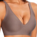 Reggiseno da donna senza cuciture e senza stecche con scollatura a V profonda e coppe sagomate con spalline larghe e fascia inferiore 6