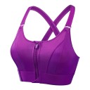 Reggiseno sportivo da donna con zip frontale e spalline incrociate sul retro con cintura regolabile per corsa, fitness e yoga 18