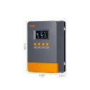 Regulador de carga solar MPPT 25A 16x11x5 cm 12V 24V com display LCD preto e laranja para painel solar, bateria e iluminação LED 2