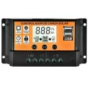 Régulateur de charge solaire 13,3 x 6,9 x 3,1 cm 12 V 10 A LCD couleur MPPT/PWM Double USB Identification automatique Protections Charge et décharge 1