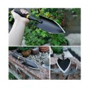 Reinforced Trowel for Hard Soil 33 x 8 cm Manganese Steel Black Ergonomic Rubber Handle for Garden Digging 2