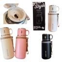 Reis thermosfles met theezeef 800 ml roestvrij staal draagbare moderne thermosfles voor thee en warme dranken met beker 3