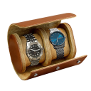 Reisdoos voor horloges 15 × 7 × 10 cm Rolorganizer voor 2 horloges met uitneembare kussentjes horlogedoos voor reizen 5