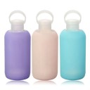 Reise-Glasflasche für Getränke 500 ml in Silikonhülle für Schule und Arbeit Schraubdeckel mit Trageschlaufe Abmessungen 17 x 7 cm 4