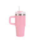 Reise-Thermoskanne mit Griff und Deckel mit abnehmbarem Strohhalm 410 ml Edelstahl Thermobecher für Auto für Kaffee Tee und kalte Getränke 11