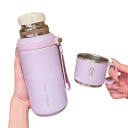 Reise-Thermoskanne mit Teesieb 600 ml 8 × 23 cm Edelstahl SUS304 tragbare Flasche für Tee und heiße Getränke für die Arbeit, Schule 10