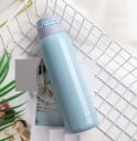 Reise-Trinkflasche mit Strohhalm aus Edelstahl Klappdeckel mit Mundstück Trinken ohne Abnehmen des Verschlusses Volumen 260 ml oder 450 ml 3