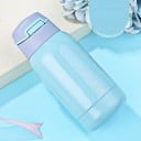Reise-Trinkflasche mit Strohhalm aus Edelstahl Klappdeckel mit Mundstück Trinken ohne Abnehmen des Verschlusses Volumen 260 ml oder 450 ml 7
