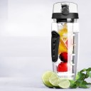 Reise-Wasserflasche mit Obstfilter 800 ml Herausnehmbarer Filter Verschlussmechanismus des Deckels Transparentes Plastik Für aromatisiertes 14