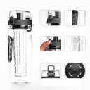Reise-Wasserflasche mit Obstfilter 800 ml Herausnehmbarer Filter Verschlussmechanismus des Deckels Transparentes Plastik Für aromatisiertes 15