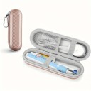 Reiseetui für elektrische Zahnbürste 21 x 7,5 cm Hartes EVA-Etui Wasserabweisendes Carbon-Design Platz für Ladegerät und Zahnpasta Karabiner 3